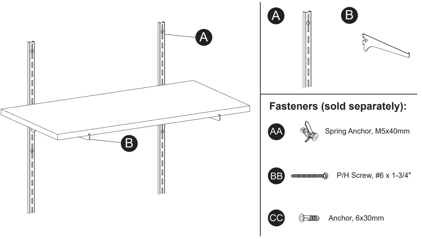 How to install single track uprights and brackets