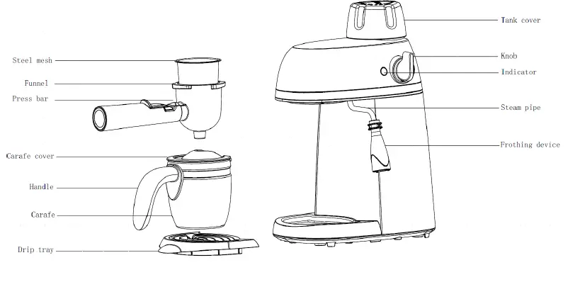 decakila-KUCF007W-Espresso-Maker-FIG-1