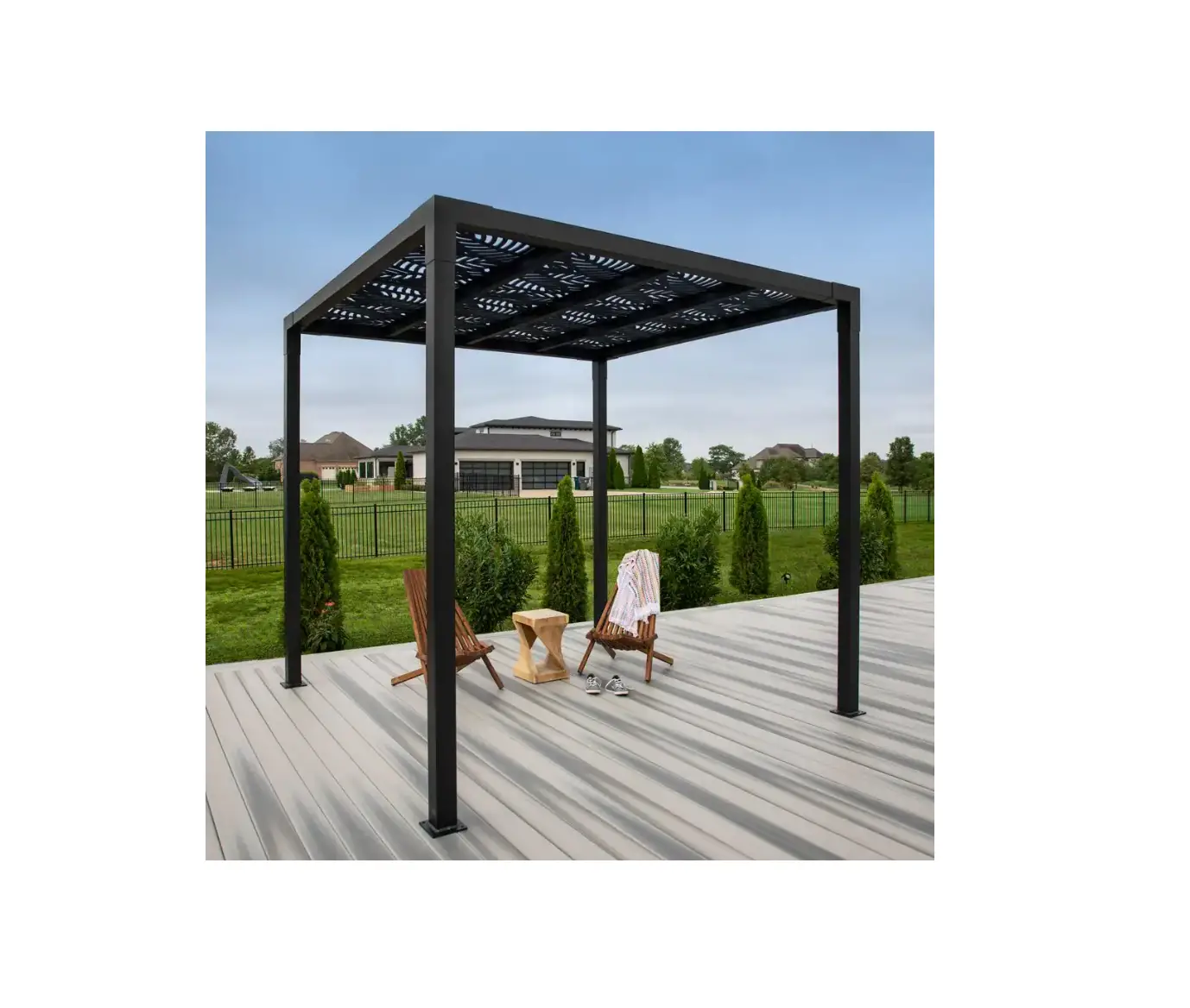 Freedom 73050386 Matte Black Metal Freestanding Pergola Instruction Manual