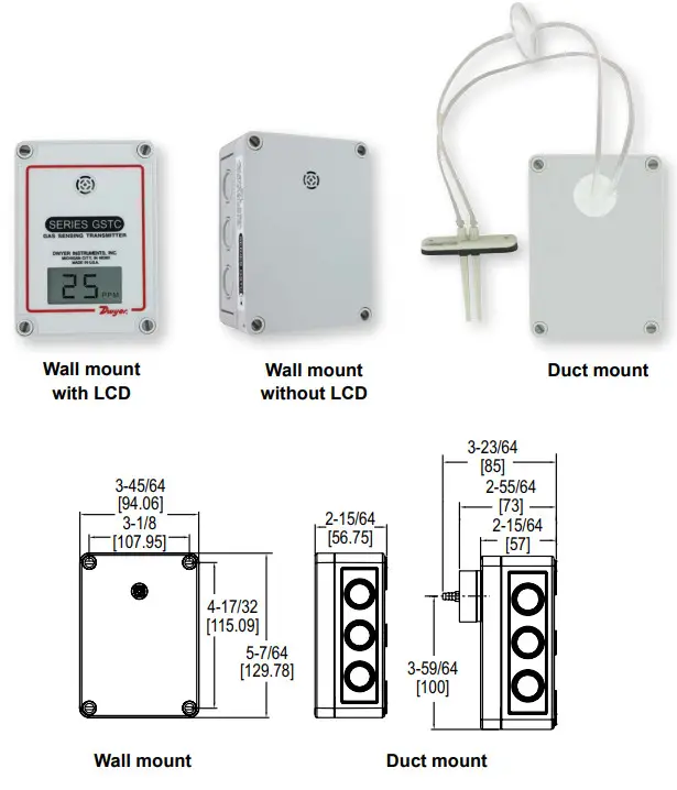 Dwyer Series GSTC Carbon Monoxide Nitrogen Dioxide Gas Transmitter -