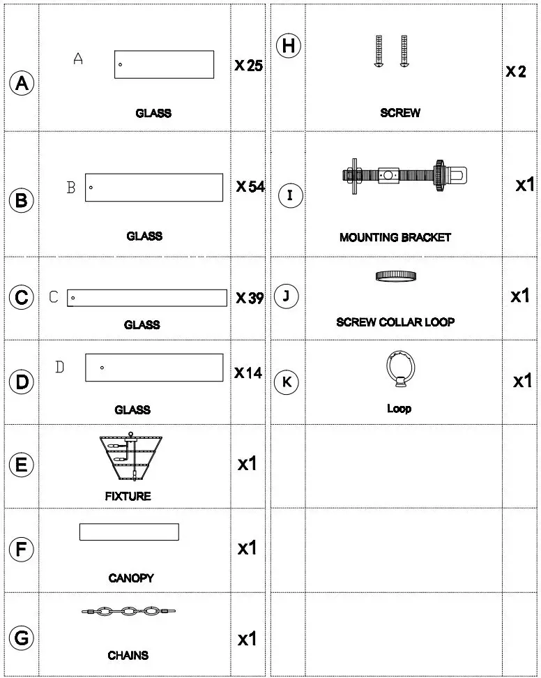 MAXIM LIGHTING 21837 Warren 12-Light Pendant Instruction Manual - Before getting started ensure the package contains