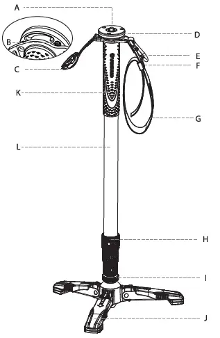 Vanguard-VEO-2S-AM-264TR-Monopod-with-Tri-Feet-and-Smartphone-Connector-FIG-1