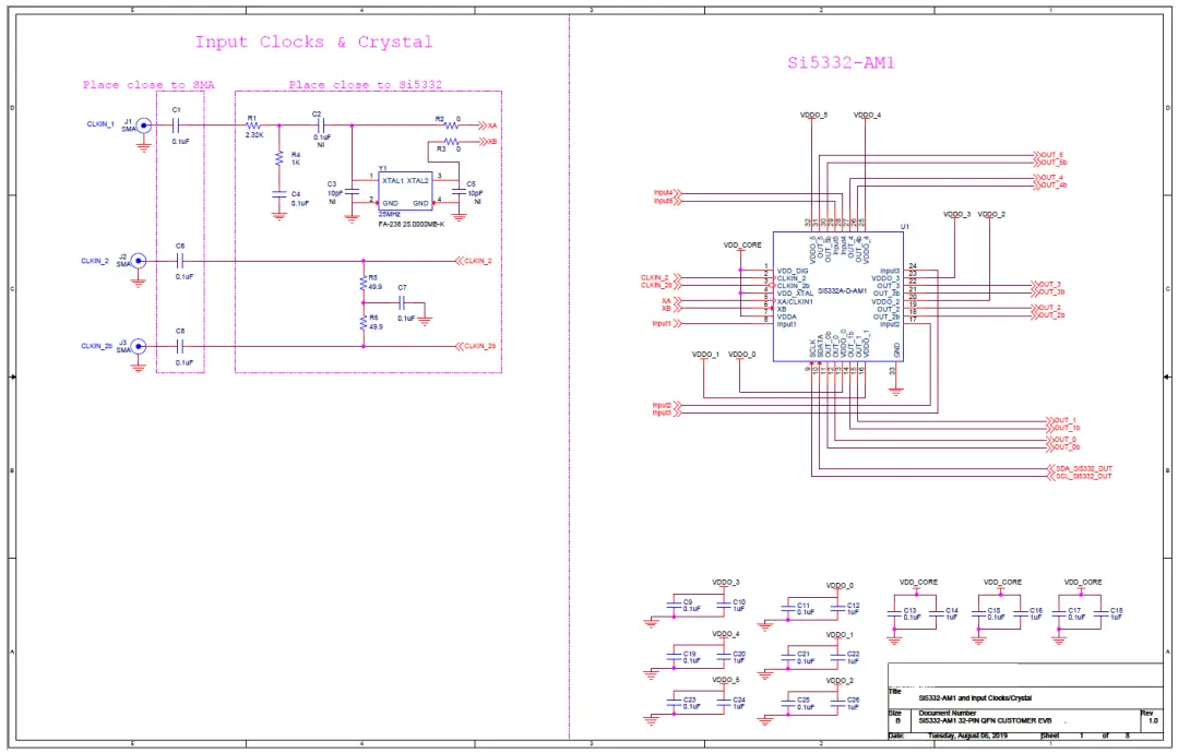 SKYWORKS Si5332-6A-EVB Evaluation - Schematics