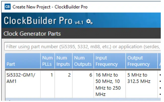 SKYWORKS Si5332-6A-EVB Evaluation - list of devices