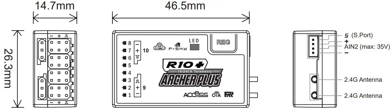 FrSKY-Archer-R10-Plus-Receiver-fig 1
