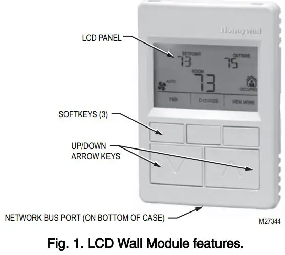 Honeywell-TR70-Zio-Plus-LCD-Wall-Modules-User-FIG 1