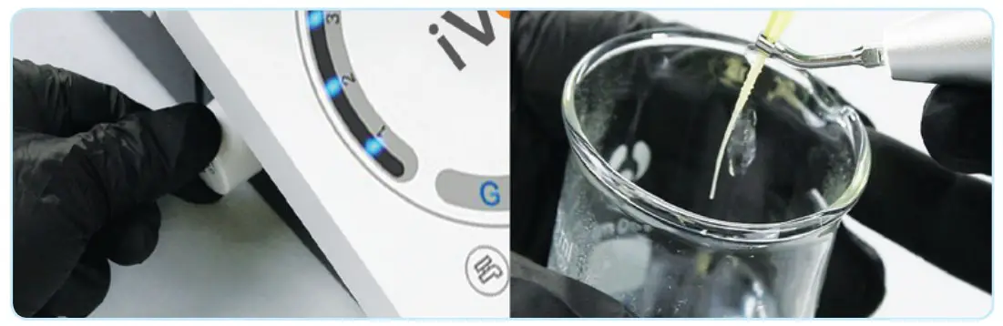 Concomitant irrigation from the reservoir or bottles