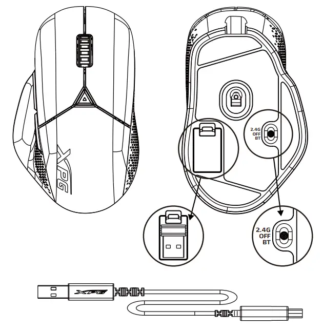 XPG ADATA Alpha Wireless Gaming Mouse - PACKAGE
