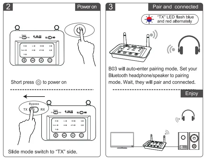1Mii B03 Long Range Bluetooth 5.0 Transmitter Receiver - figure 4