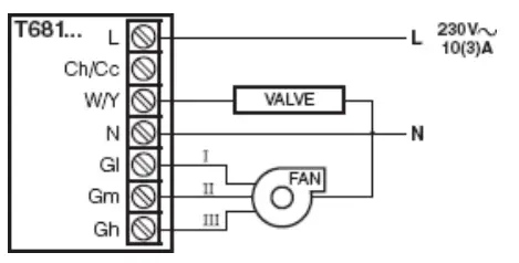 Honeywell T6812A1000 T6812 Series Fan-Coil Controller - WIRING1