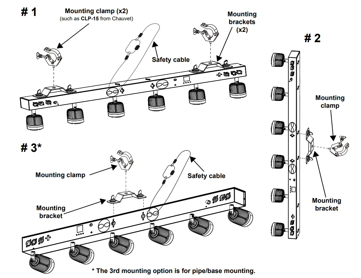 CHAUVET DJ Pinspot Bar 6 Warm-White 15W LEDs - figure 1