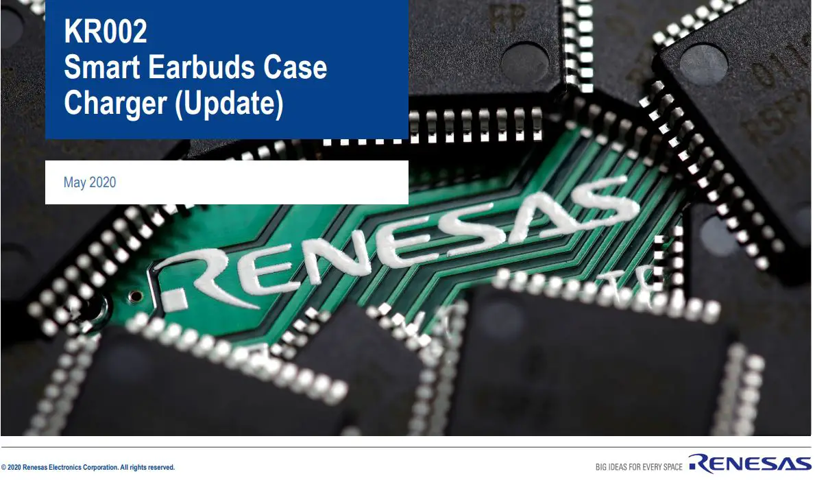 RENESAS KR002 Smart Earbuds Case Charger User Guide