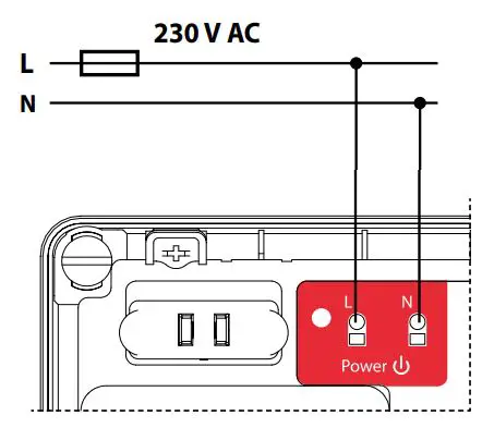 SALUS KL08NSB 230V 8 Zones Wiring Centre User Manual - Power Supply