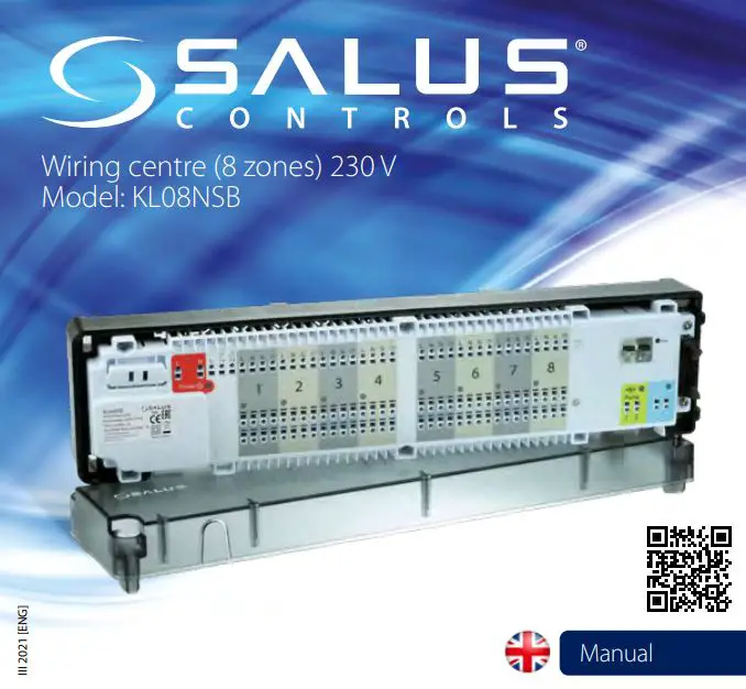 SALUS KL08NSB 230V 8 Zones Wiring Centre User Manual