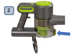 DAEWOO FLR00010 Cyclone Freedom 22.2V Cordless Vacuum - Release Catch