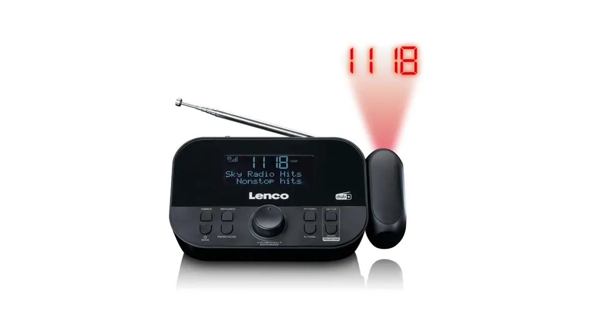 Lenco Cr-615 Dab+/fm Clock Radio With Time Projection User Manual