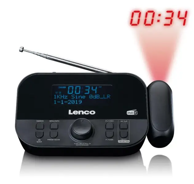 Lenco CR 615 DAB+FM Clock Radio with Time Projection