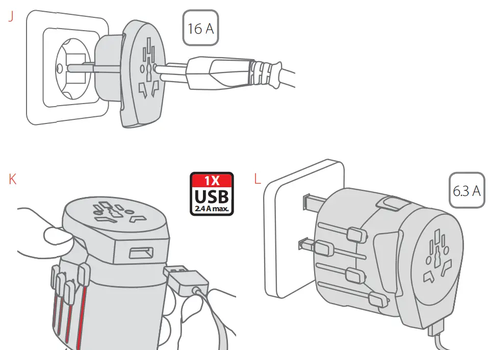 SKROSS 1302535 Travel Adapter Pro World and USB - fig 3