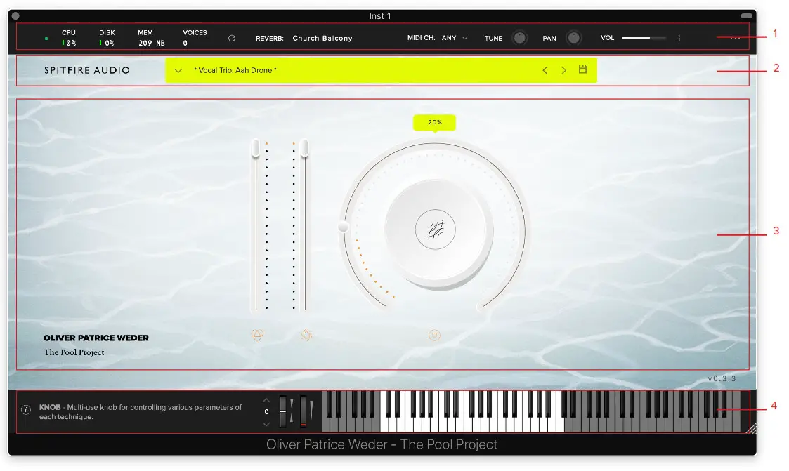 SPITFIRE AUDIO Oliver Patrice Weder Piano - THE POOL PROJECT INTERFACE