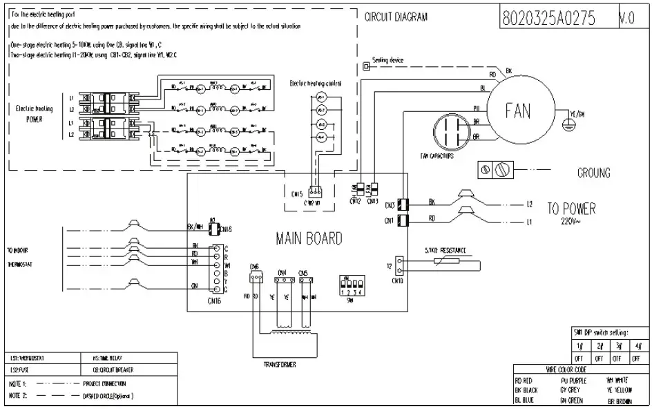 MRCOOL HAH140C Air Handler - High Voltage Wiring