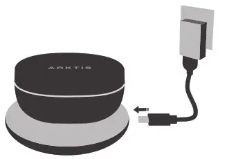 Arktis ONE Truly Wireless Noise Canceling Earbuds - charging