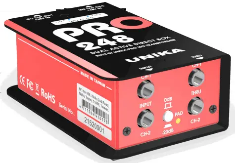 UNiKA PRO248 Pro Series Audio Interface Dual Active Direct Box - CONFORMITY