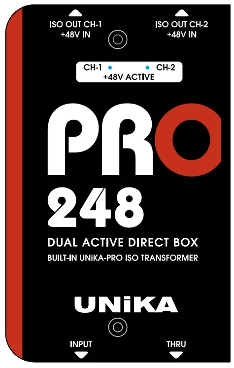 UNiKA PRO248 Pro Series Audio Interface Dual Active Direct Box - FIG
