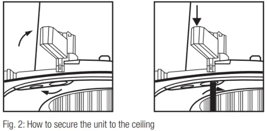 How to secure the unit to the ceiling
