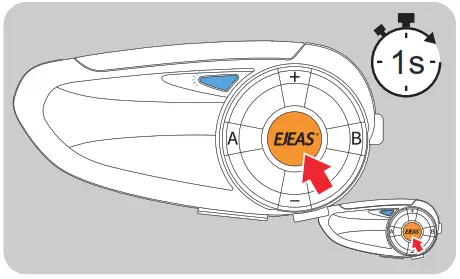 EJEAS Q7 Top Quality Hi Fi Motorcycle Bluetooth Intercom- Pairing Steps 1