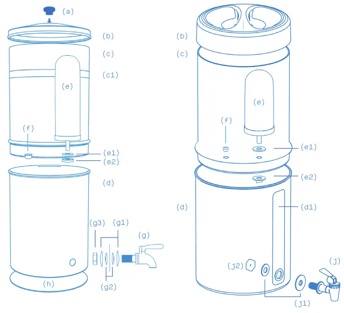 ProOne PO1-BIGPLUS-1POG7-BR Big+ Stainless-Steel Gravity Water Filter System - isteccher