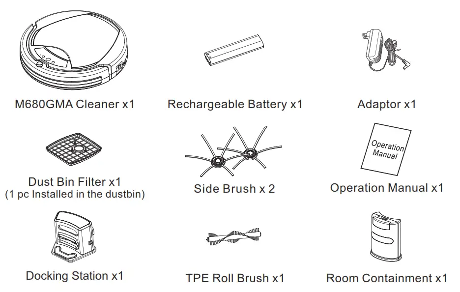 ADDA M680GMA Robotic Vacuum Cleaner - fig 1