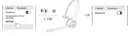 MPOW BH453A Bluetooth Headphone connect to device