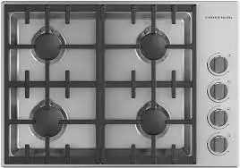 FISHER   PAYKEL CDV3-304H-N 30 Inch Gas Cooktop with 4 Sealed Dual Flow Burners