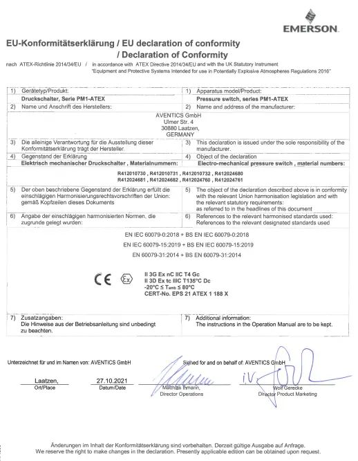 EMERSON 8092870 AVENTICS Pneumatic Piston Rod Cylinders-fig10