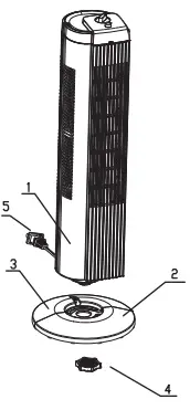 For LIVING 043-7021-6 28 Inch 71 cm Oscillating Tower Fan-fig2