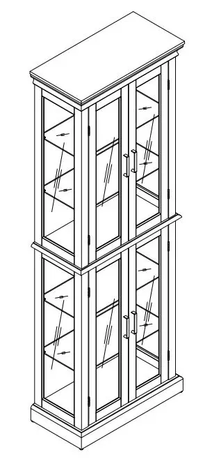 Good Gracious Ccs20017-wnt-hd Walnut Finish Curio Cabinet Instruction Manual