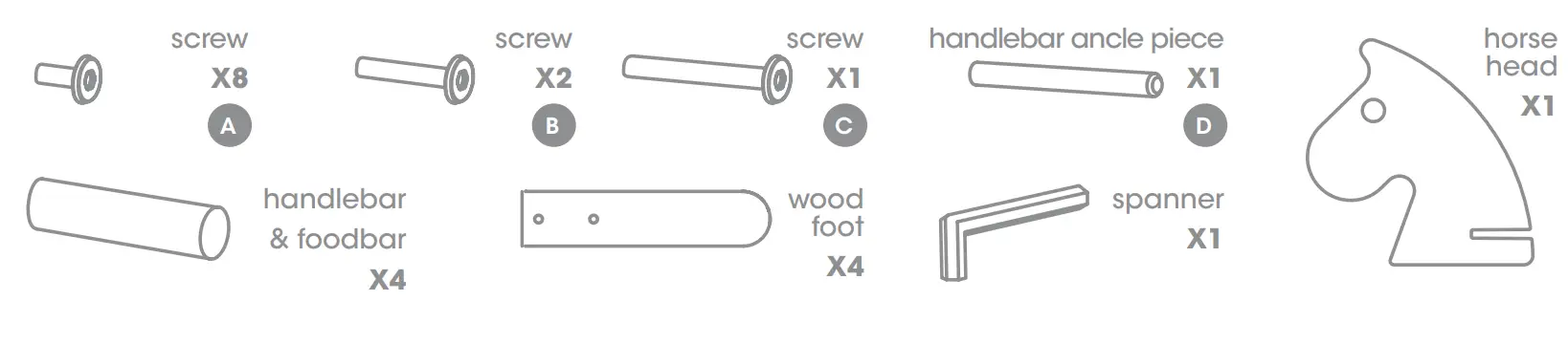 beeloom sitter Wooden Rocking Horse - parts 1