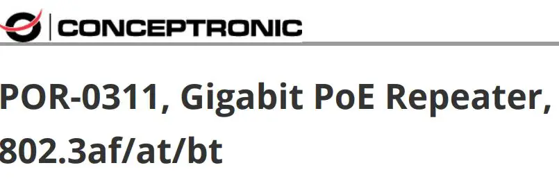 CONCEPTRONIC POR 0311 Gigabit PoE Repeater Instructions
