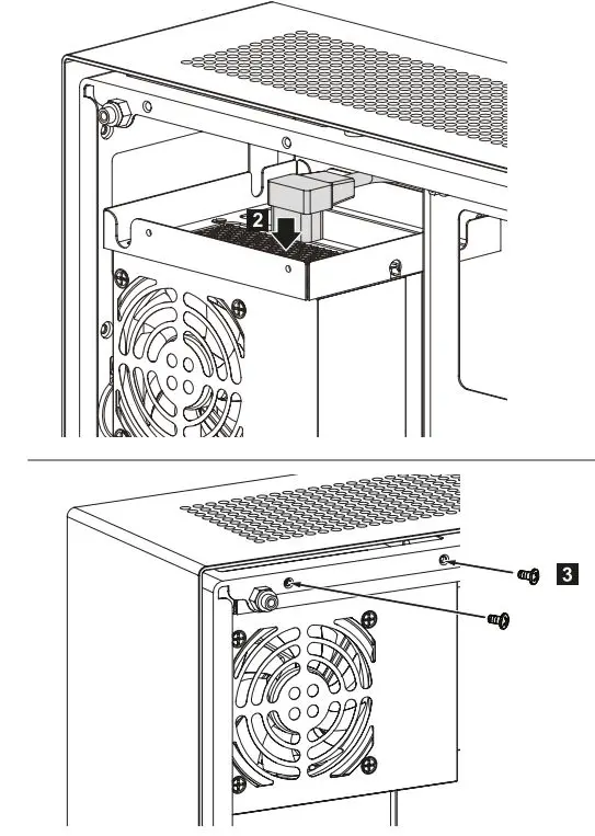 ZALMAN M2 Mini-ITX Computer Case - Gray User Manual - Put PSU bracket with PSU installed