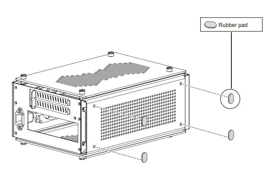 ZALMAN M2 Mini-ITX Computer Case - Gray User Manual - Rubber pad Installation