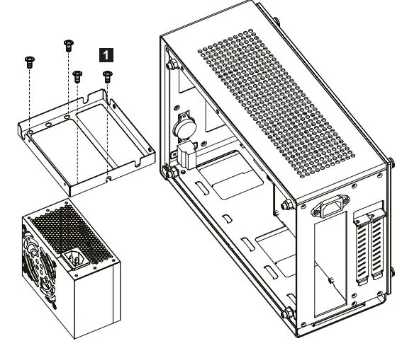 ZALMAN M2 Mini-ITX Computer Case - Gray User Manual - Take out PSU bracket and install PSU