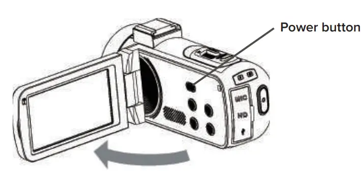 DVR 4K Digital Camcorder Power on/off the camcorder