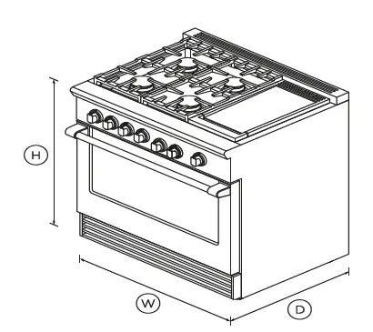 FISHER PAYKEL RDV2-364GD-L_N Dual Fuel Range, 36-4 Burners with Griddle-01