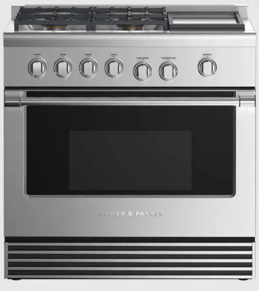 FISHER PAYKEL RDV2-364GD-L_N Dual Fuel Range, 36-4 Burners with Griddle-PRODUCT-IMAGE