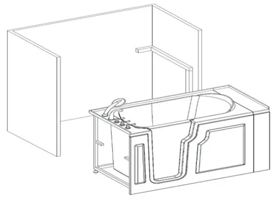 WOODBRIDGE BTS1611 Walk-In Whirlpool Bathtub - Fig1