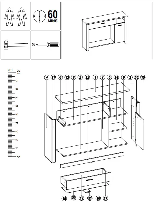 COSTWAY JV10177 48 in. White 31.5 in. Rectangle Wood Console Table - fig1