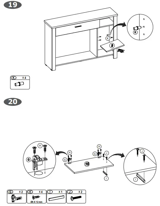 COSTWAY JV10177 48 in. White 31.5 in. Rectangle Wood Console Table - fig12