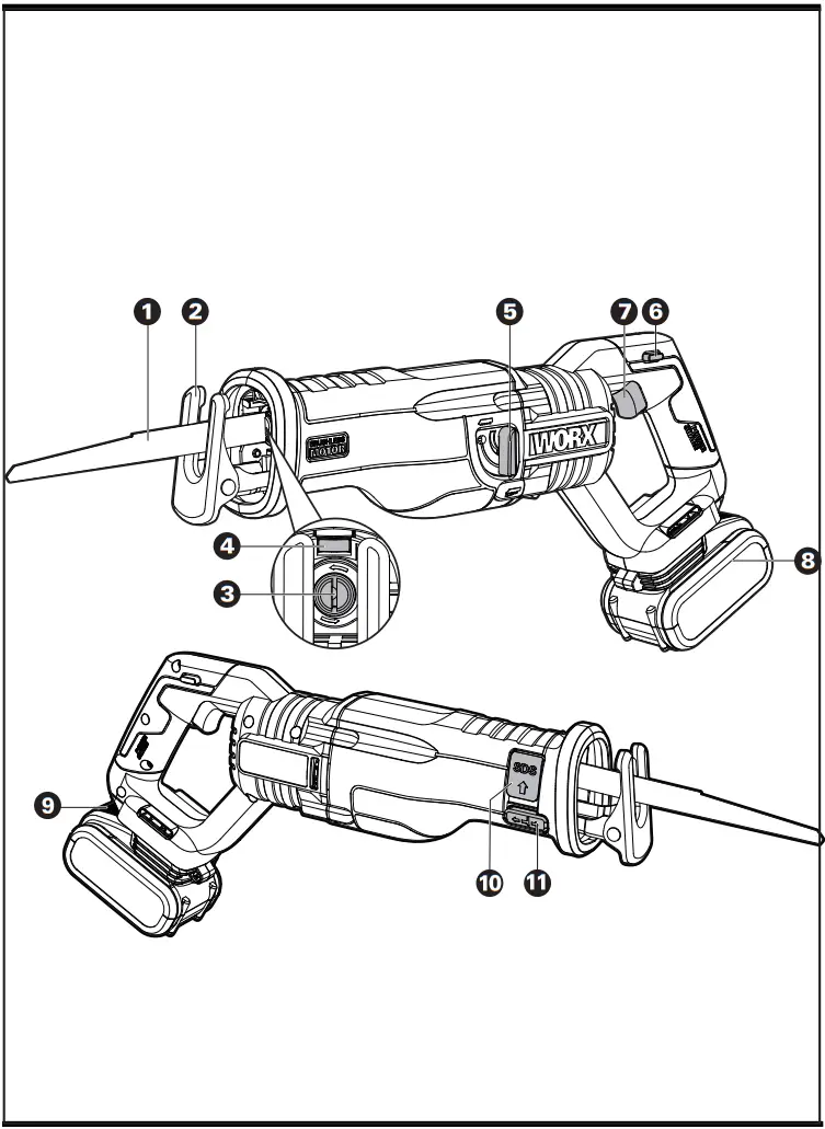 WORX WX516 X Cordless Reciprocating Saw - FIG