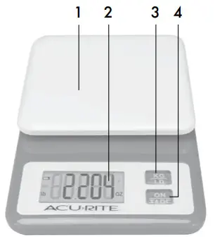 ACURITE 00931 Digital Kitchen Scale - FRONT
