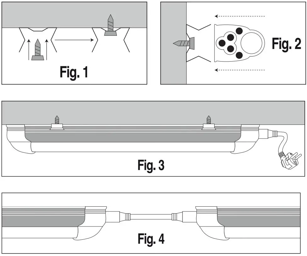 LEDISONS LDT50-A15040-BASIC LED Linear Basic 150 CM Instruction Manual - Fig 1,2,3,4